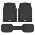 Motor Trend 943-BK FlexTough Defender Car Floor Mats -Next Generation Deep Dish Heavy Duty Contour Liners for Car SUV Truck & Van-All Weather Protection, Trim to Fit Most Vehicles Black - color: Black, style: FlexTough NextGen