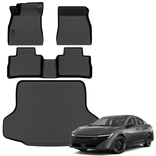 Auxko All Weather Floor Mats Cargo Mat for 2026 Nissan Sentra TPE Liners All Season Accessories Guard Odorless Anti-Slip Floor Liners Trunk Tray for 2026 Nissan Sentra - size: 2) sentra|2026|floor+cargo mats