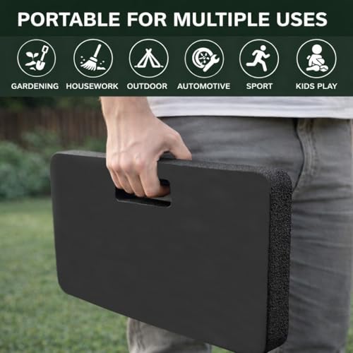 Gardzen 3 Pack Extra Thick Kneeling Pad for Gardening Work, 1.5 Inch Soft NBR Foam Knee Cushion Bathing Baby, Large Smooth Kneeler Mat Yoga Exercise, 18x11, Black - size: 3 Pack