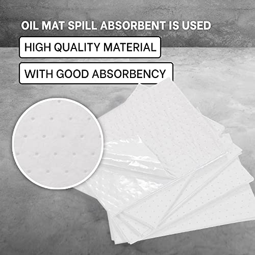 ATERET Light Weight Oil Only Absorbent Pad, 100 Absorbing Pad, 16 x 18 inch, USA Made - color: White, size: Light Weight - 100ct