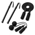 Ropeless Battle Ropes & Weighted Ropeless Skipping Rope Set, Portable Home Gym Equipment for HIIT Cardio Fitness Training, Fat Burning Strength Workout Gear