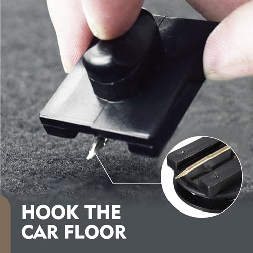 4 PCS Car Floor Mat Clips, Safety Anti-slip Carpet Fixing Clips, L-shaped Twist Lock Floor Mat Retainers, Universal Auto Interior Accessories, Universal for Most Cars, SUVs, Trucks (Black)