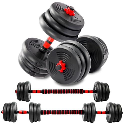 Adjustable Dumbbell Set, 5-44 lbs Free Weight Set with Connector, Convertible Dumbbell, Barbell, Push-up, Home Gym Fitness Weight for Men Women - color: FAN-44POUNDS