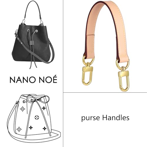 Genuine leather purse Handle compatible with Neonoe for Metis Noe BB NM Beaubourg Hobo - color: Beige-purse Handles