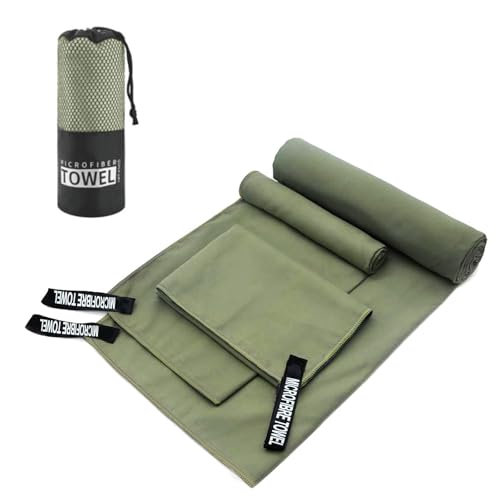 Microfiber Quick Dry Travel Towel - 3 Sizes Pack, Super Absorbent, Lightweight & Compact Towel for Camping, Gym, Yoga, Beach, Sports & Swimming