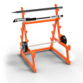 K KiNGKANG Squat Rack Pen Holder,Steel Barbell Rack Pen Holder Accessories With Mini Barbell for All Fitness Enthusiasts and Weightlifting Fans,Funny Gym Gifts（Orange）