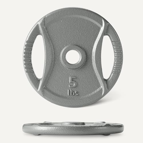 Amazon Basics 1-Inch Grip Weight Plates, Cast Iron, Strength Training, Home Gym - size: 5 lb, 4pc, 1"