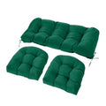 Wicker Chair Cushions Set, 2 U-Shaped Cushions & 1 Loveseat, Waterproof Outdoor Loveseat Cushion for Patio Furniture, Settee Bench Pad All Weather,Green - color: Green