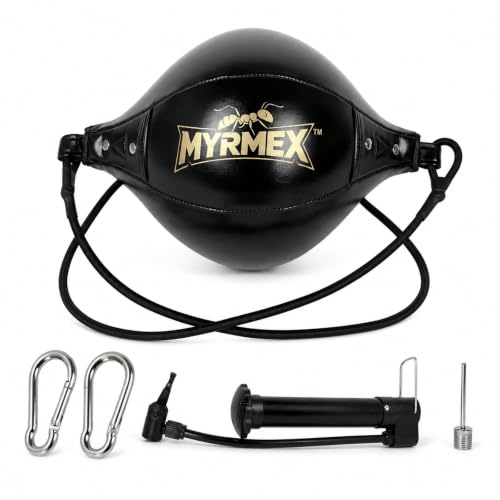 MYRMEX Double End Bag for Boxing Training, with Elastic Cords, Durable Double End Punching Bag, for Speed, Accuracy, Reflex & MMA Training