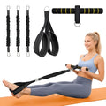 Resistance Bands with Handles, 6-Tube Elastic Pedal Resistance Band for Working Out, Durable Natural Rubber Exercise Bands, Multifunction Exercise Equipment for Abdomen, Waist, Arm, Leg Stretching - color: Upgraded-Black