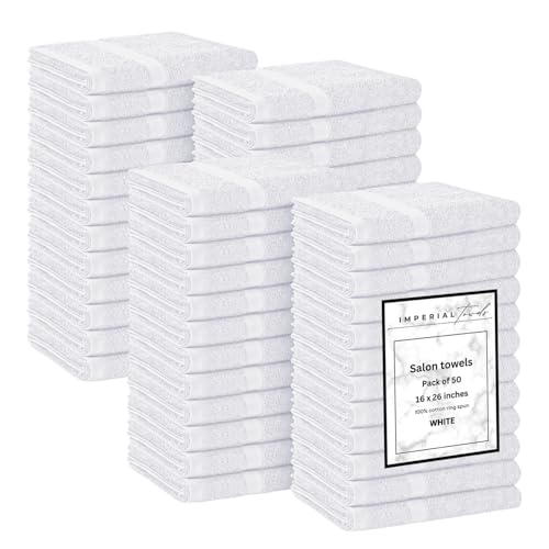 50 PK Saloon Towel White - color: White, size: Hand Towel Pack of 50 (16 x 26 inches)