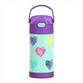 THERMOS FUNTAINER Water Bottle with Straw, 12oz, Hearts | Kids Stainless Steel Insulated Water Bottle, Keeps Drinks Cold Longer for School & Play, BPA-Free - color: Hearts, size: 12 Ounces