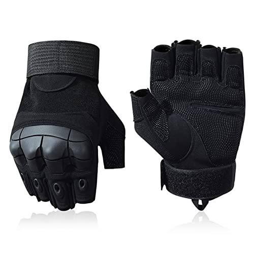 SUJAYU Outdoor Fingerless Gloves for Men - Driving, Hiking, Biking & Motorcycle Gloves - color: Black, size: X-Large