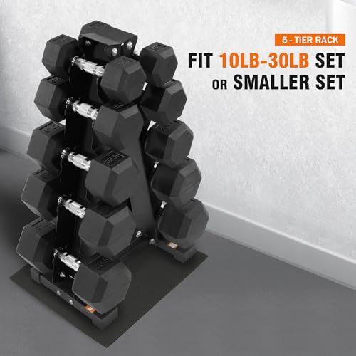 Fitvids Rubber Coated Hex Dumbbell Set with Storage Rack, 100/150/200/550 LB Hand Weight Set with Anti-Slip Grip for Home Gym - size: 200LBS Set