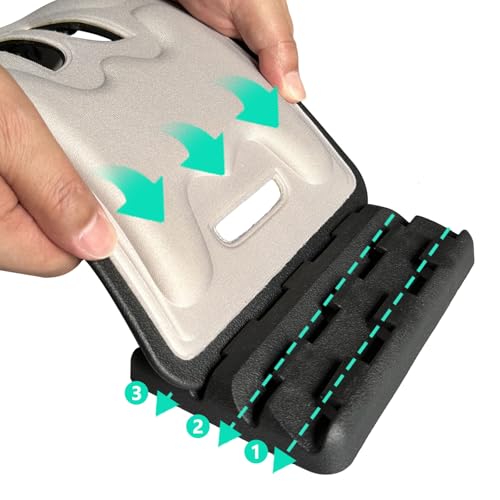 Back Stretcher with Lumbar Support Board for Back Pain Relief - Dual-Sided Adjustable Spinal Decompression & Cracker Device (Blue)