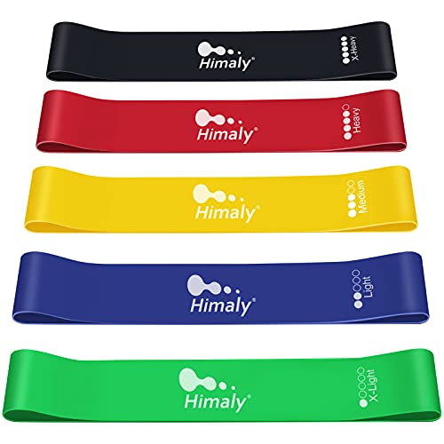 Resistance Bands Set, Himaly Exercise Bands Strength Training Fitness Bands Workout Elastic Bands with Legs Ankle Straps, Door Anchor, Handles & Carry Bag for Home Outdoor Workouts - color: Multicolor (Loop Bands)
