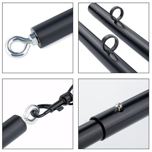 Spreader Bar Heavy Duty Expandable Exercise with 2 pcs Adjustable Strap, Yoga Training Fitness Gear, Workout Bar,Sports Gym Kit - style: Black+Red Embossed Kit
