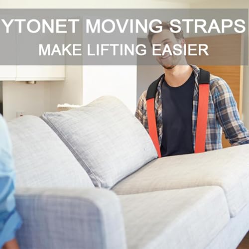 Ytonet Moving Straps, Lifting Straps for Move Furniture, 2-Person Shoulder Lifting and Moving System for Appliances, Mattresses, Heavy Objects up to 800lbs, Furniture Strap Round Sling, Orange - size: 120 inches
