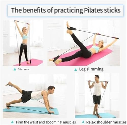 Stretched Fusion Pilates Bar, Pilates Stretched Fusion Bar, Stretchedfusion Multi-functional Pilates Bar, Pilates Stretched Fusion Bar, Multifunctional Pilates Bar Stretched Fusion for Home-Pink - color: Rosa