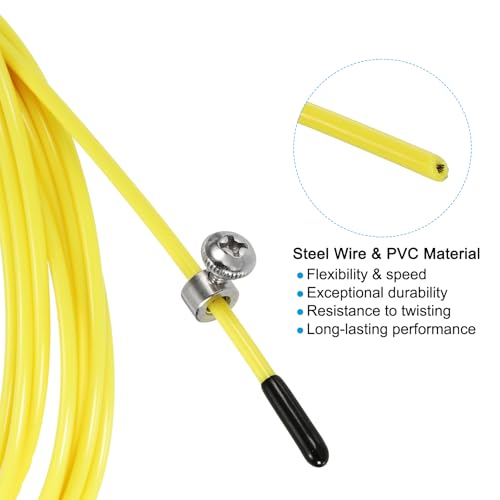 PATIKIL Speed Jump Rope Replacement Cable, Professional Skipping Rope Steel Wire Replace for High Speed Jump Ropes - color: Yellow