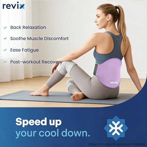 REVIX Extra Large Lower Back Ice Pack Wrap, 2 Pack Gel Wrap for Lumbar | Reusable Cold Gel for Sciatica & Waist Relief, 13.4 x 11 in, Hands-free Lumbar Wrap for Men & Women, Purple - color: Purple