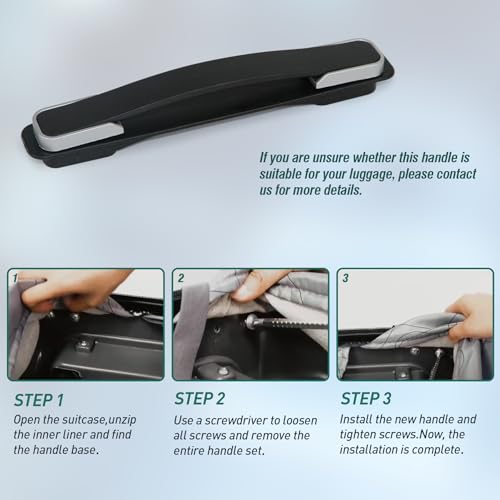 Luggage Replacement Handle, Suitcase Spare Grip, Travel Bag Repair Part | Ergonomic grip design, sturdy construction, comfortable hand feel, suitable for luggage repair and travel bag replacement - style: RB-024 Silver-White