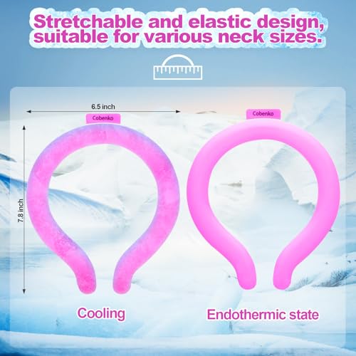 Neck Cooling Tube with Cold Insulated Bag,Neck Cooler Wraps,Reusable 18℃/64℉ Ice Neck Ring Wearable Body Cooling Products for Summer (Rose*2) - color: Rose*2