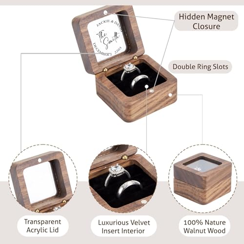 wood ring box (C-custom) - color: C-custom