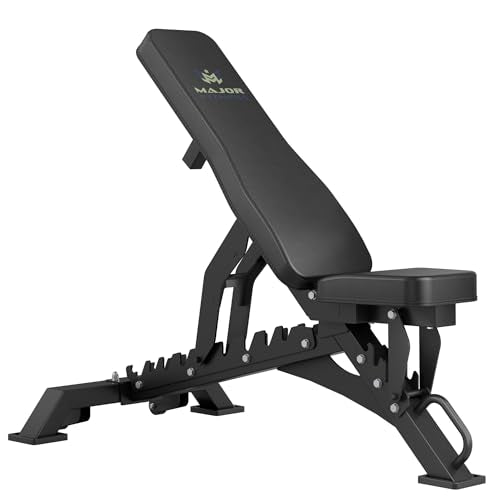 MAJOR FITNESS Weight Bench - 1300LBS Weight Capacity and 36 Adjustable Positions Strength Training Bench for Garage and Home Gym Workouts - color: Black