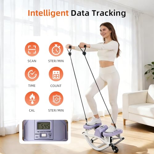 Rock Fitness Stepper, Portable Step Rocker Side to Side at Home, Aerobic Workout Machine Fitness Equipment Suitable for Apartment and Dormitory - color: Purple