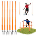 Hikeen Telescopic Length Soccer Poles Fixed & Collapsible Options Agility Training Hurdles and Football Obstacle for Teenager Soccer Training Outdoor Sports Speed Training Equipment - size: Long-57.5", style: 6 rods