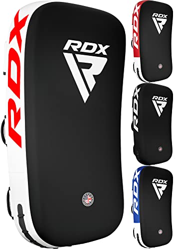 RDX Muay Thai Pad for Training, Curved Kickboxing Kicking Strike Shield, Coaching Kick Boxing, MMA, Martial Arts, Karate, Taekwondo, Punching, Foot, Knee and Elbow Target - color: White