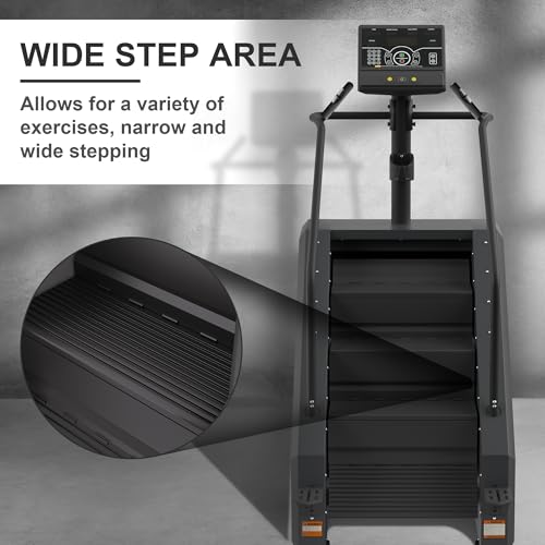 Fitvids Stair Stepper Machine, Commercial Grade Stair Climber with 15 Resistance Levels, Continuous Stair Stepping Machine for Cardio and Lower Body Workouts, LED Screen, Exercise Machine for Home Gym - color: Metal Black