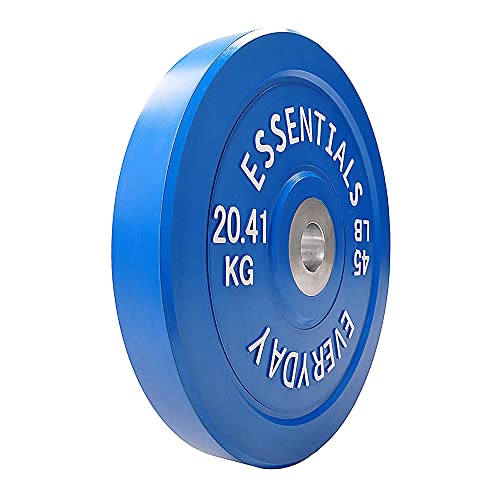 BalanceFrom Color Coded Olympic Bumper Plate Weight Plate with Steel Hub - style: 45lbs Single, Color