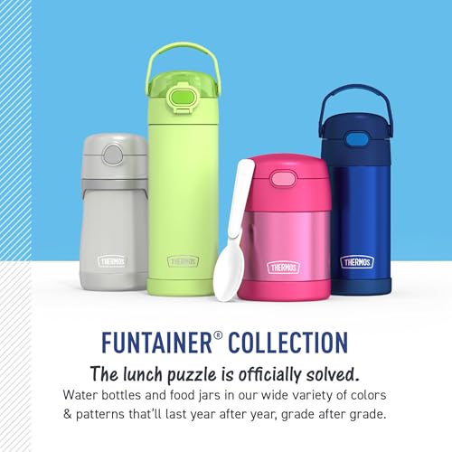 THERMOS FUNTAINER Water Bottle with Straw, 12oz, Inline Camo | Kids Stainless Steel Insulated Water Bottle, Keeps Drinks Cold Longer for School & Play, BPA-Free - color: Inline Camo, size: 12 Ounces