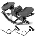 Rock Fitness Stepper for Exercise at Home, Motion Stair Stepper with Resistance Bands for Full Body Workout, Aerobic Workout Machine Fitness Equipment, Black