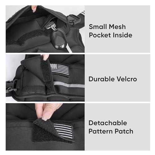 APEXUP Adjustable Weighted Vest, 4-10lb/12-18lb/20-32lb Vest with 6 Ironsand Weights and Large Pocket, Weight Vest for Men Women Strength Training, Running, Walking - color: Black, size: 20-32lbs