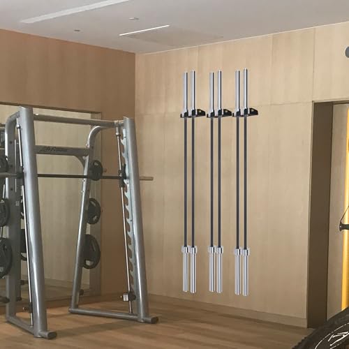 Heavy Duty Olympic Barbell Hanger,Vertical Barbell Mount Rack,Black Powder Coated Garage Gym Bar Wall Rack Space Saving Bar Holder Suitable for for Home, Commercial, Garage Gym