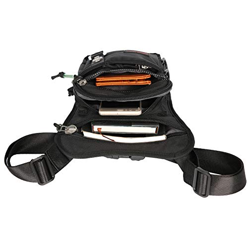 Thigh Pack, Larswon Leg Bag Thigh Pouch Bag Tactical Waist Bag Motorcycle Bag Waterproof - color: A- Black, size: Medium