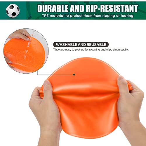 Spot Markers 4inch 9inch Rubber Agility Dots Flat Cones Non Slip Sports Dots Floor Spots Agility Markers for Kids Soccer Football Basketball Speed Agility Training - style: 24pcs (3Colors) 9inch