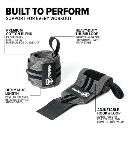 Wrist Wraps for Weightlifting (USPA & IPL Approved) - 18” Premium Quality Wrist Straps for Weightlifting - Weight Lifting Wrist Wraps with Thumb Loop - Best Gym Wrist Wraps for Lifting Weights, Curls & Dips - Lifting Wrist Wraps for Bench, Powerlifting &