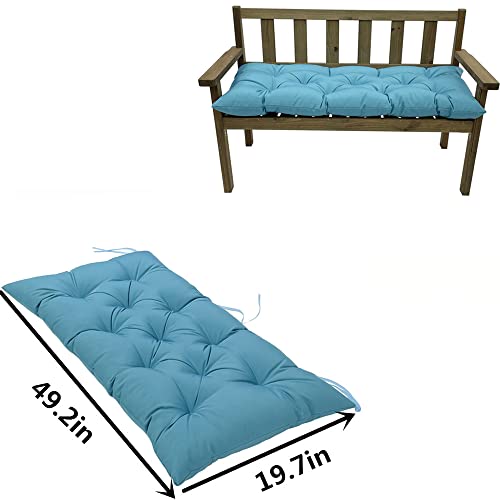 SeaHome Indoor/Outdoor Bench Cushion,Waterproof Swing Seat Cushion,Outdoor Chair Cuhion,for Lounger Garden Furniture Patio Loveseat Bench (47.2" x 19.7", Blue) - color: Blue, size: 47.2" x 19.7"