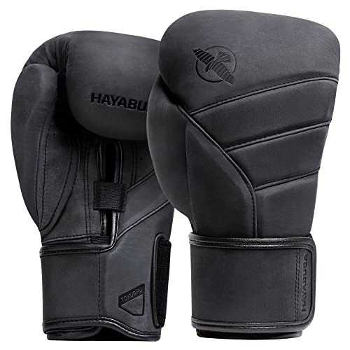 Hayabusa T3 LX Leather Boxing Gloves | Leather Boxing Gloves, Training Gloves Men and Women, Sparring Gloves, Heavy Bag Gloves, 16oz Boxing Gloves, Muay Thai Gloves - color: Obsidian, size: 12oz