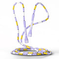 Sportbit Custom-Fit Beaded Jump Rope – Adjustable Length for Kids & Adults, Men & Women – Durable Fitness Rope for Gym & Home - color: Purple / Yellow / White
