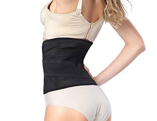 Waist Trimmer Belt- Breathable Postpartum Postnatal Recoery Materinty Support Belt Post Pregnancy After Birth,Pregnancy Belly Band Abdominal Binder,Black,Size M - size: Medium : 35"Length*9"Width