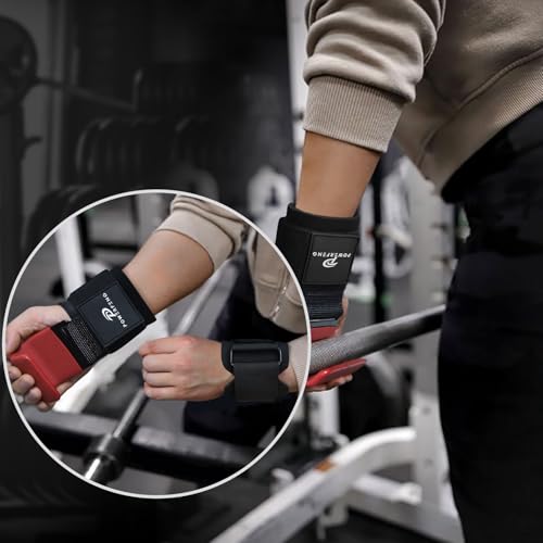 Lifting Hooks for Weight Lifting: Weightlifting Hooks Wrist Straps Hand Grip Support for Deadlift Weightlifting Gym Gloves for Men & Women - color: Red