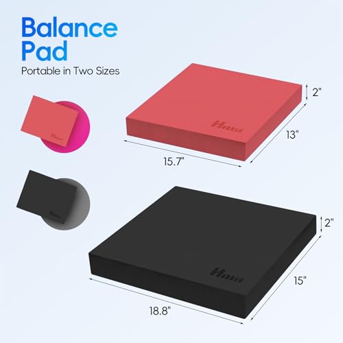 Professional Balance Pad for Physical Therapy and Stability Training | Nonslip foam balance cushion for exercise, yoga, fitness, stretching, and physical therapy routines - color: Red, size: 15.7*13.0*2in