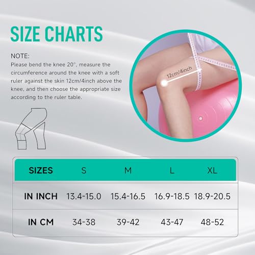 Sport Knee Brace for Women & Men - Knee Compression Sleeve for Running Knee Pain, Workout Sports Brace for dancing, Basketball, Fitness, Hiking(Geometric Figure, M, 2 Pack) - size: Medium, style: Geometric Figure