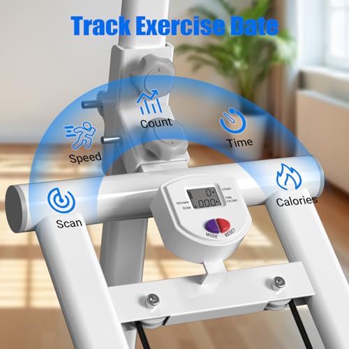 YYJO Foldable Stair Stepper 3 Adjustable Resistance Stair Climber with Handle Bar Cardio Exercise Machine for Home - color: White with Resistance
