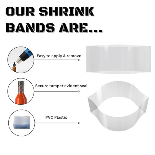Clear Perforated Shrink Band 38 x 120 mm for Pre-Roll Tubes, Vials, Test Tubes & Tall Narrow Containers [Container Diameter: 7/8"] Pack of 1,000